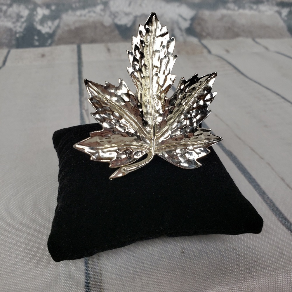 2/$25 Vintage Coro Signed Maple Leaf Brooch / Pin 2" Across